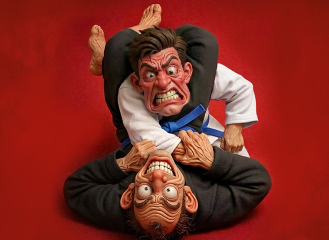 Triangle choke submission using the legs around the neck and arm
